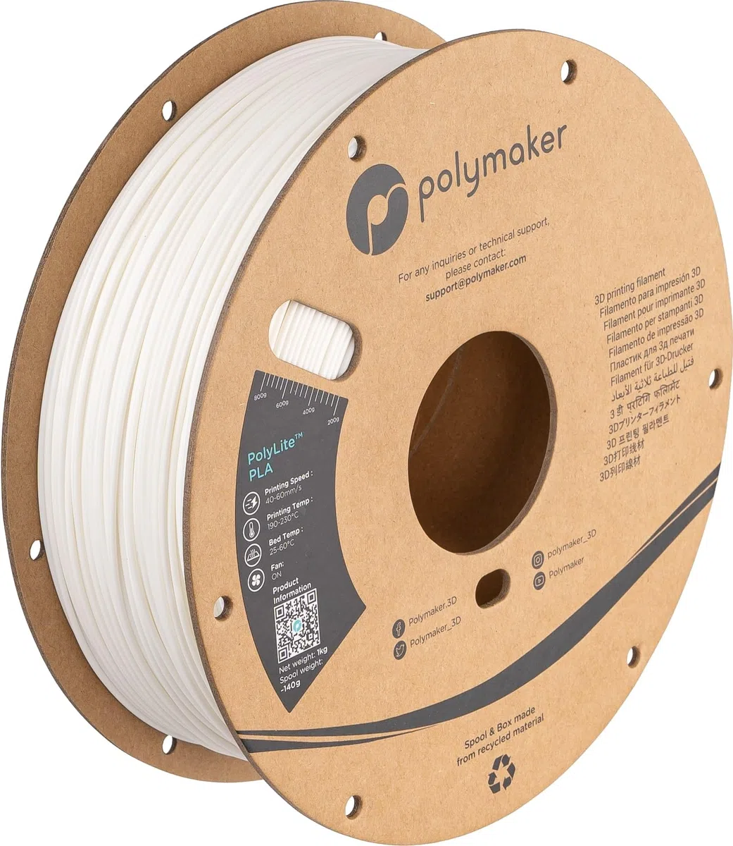 Polymaker PA02002 PolyLite Filament PLA 1,75 mm 1000 g biały 1 szt