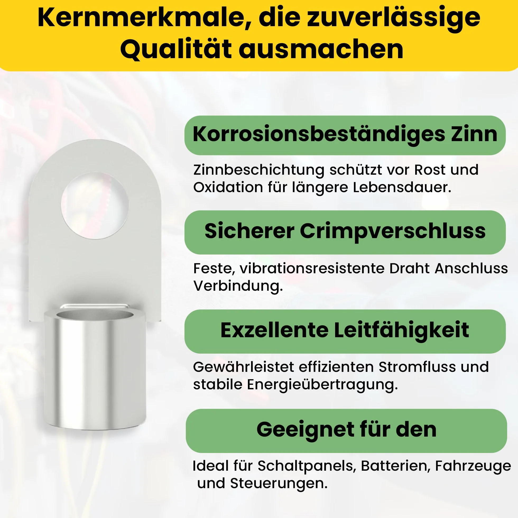 Offgridtec Końcówka zaciskowa ocynkowana M4 2,5-6 mm² 25 sztuk DIN46234
