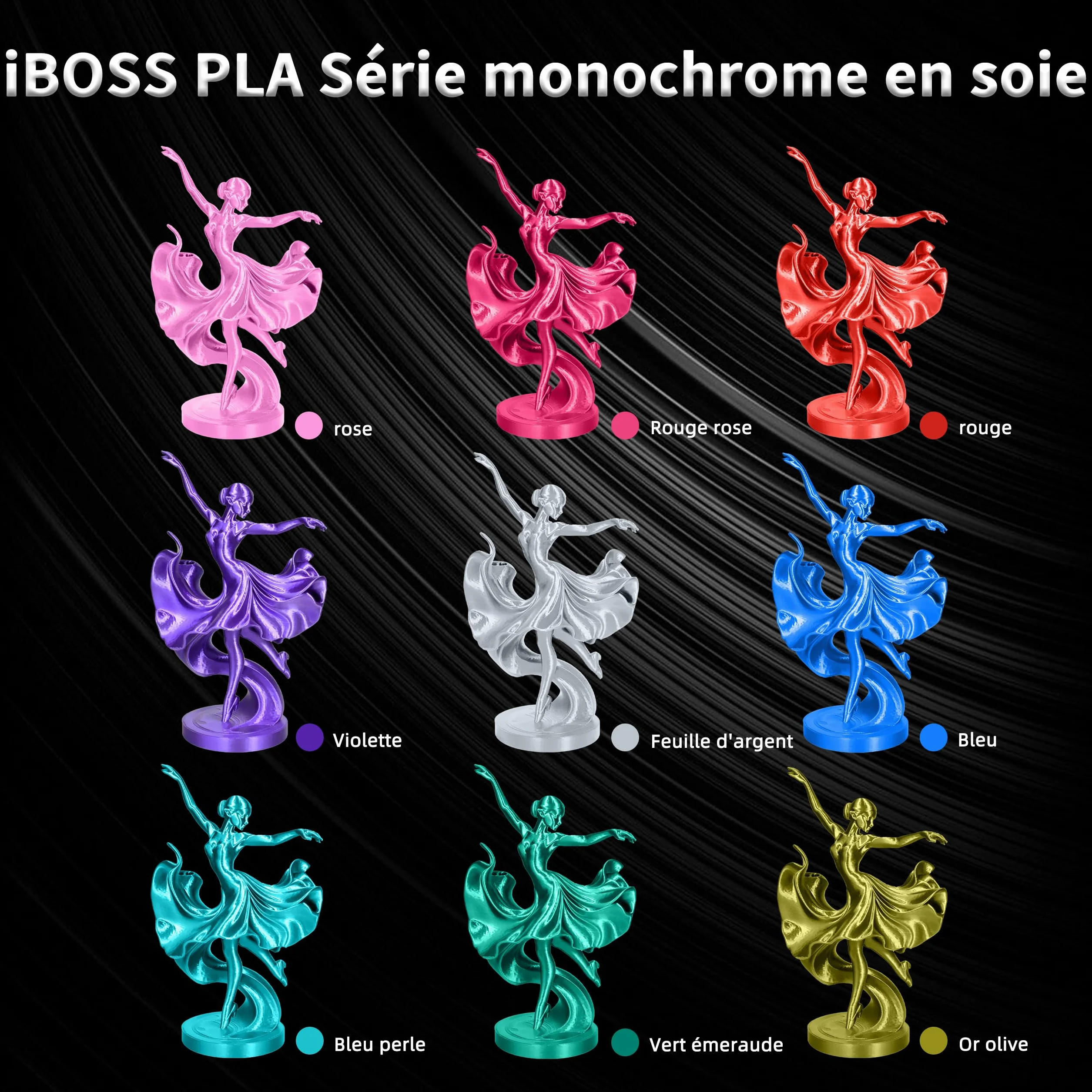 iBOSS Silk PLA+ filament 1,75 mm, gładki i błyszczący, dokładność ±0,02 mm, szpula 1 kg, Jedwabiste złoto