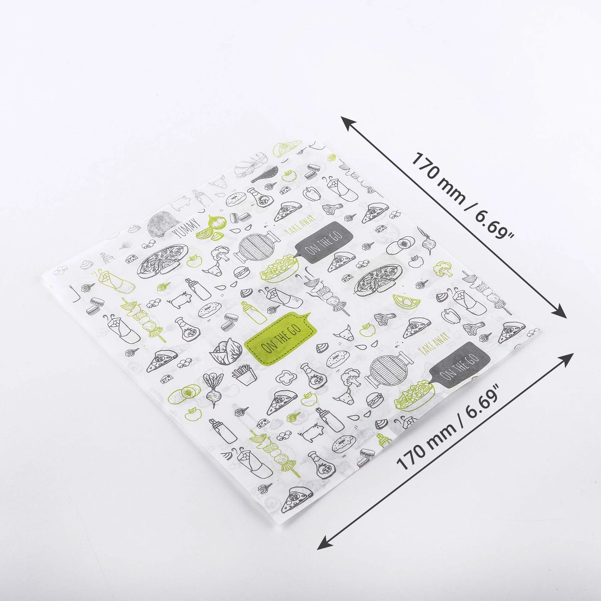 (opakowanie zawiera 400 sztuk) Oldnews, opakowanie do majsterkowania 170 x 170 mm papier Merchandise 17 x 17 cm worek na lunch puszka na żywność burgery frytki