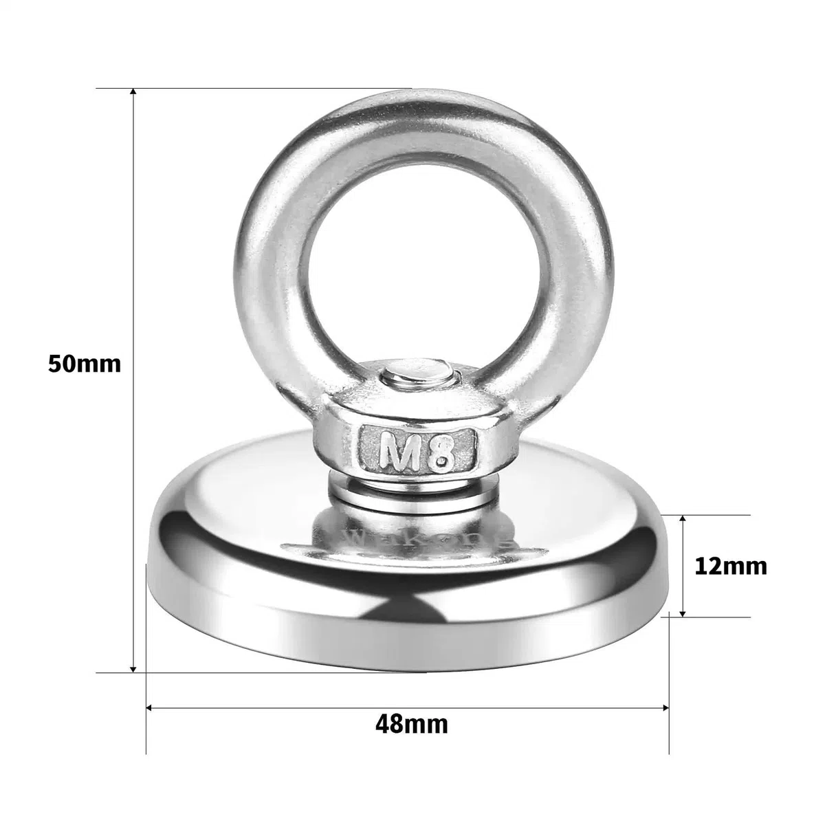 Wukong Magnes do łowienia ryb 80 kg, bardzo silne magnesy, 48 mm, duży magnes neodymowy do wędkarstwa magnetycznego, nauki, przemysłu i ratownictwa