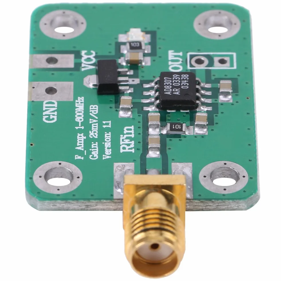 Akozon Moduł detektora logarytmicznego RF 1-600MHz Tester mocy sygnału -74dBm do 18dBm