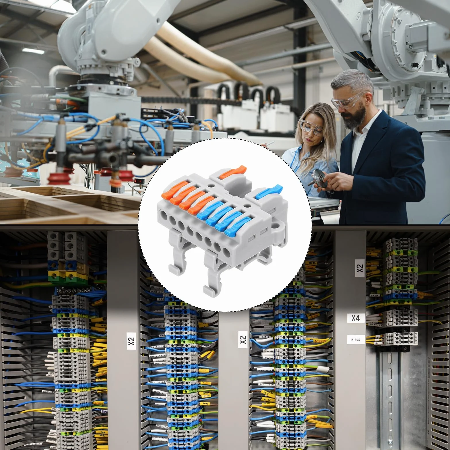 QUARKZMAN Zaciski ciśnieniowe szyny DIN 32 A 28-12 AWG 6 szt.