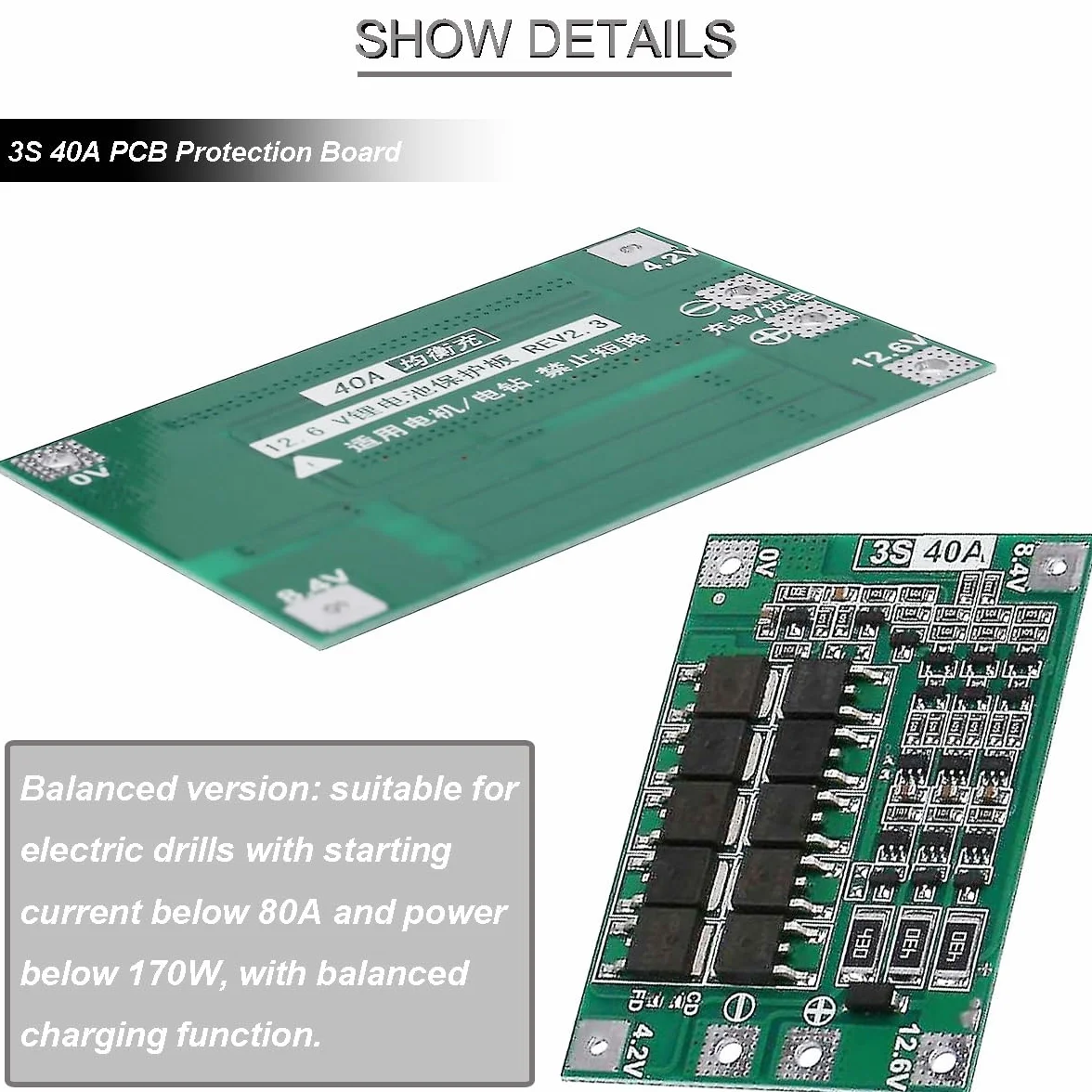 4 szt. 3S 40A PCB 18650 płyta ochronna na akumulator litowo-jonowy ładowarka litowa PCB BMS 11.1V 12V 12.6V ze zrównoważonym ładowaniem z paskiem niklowym