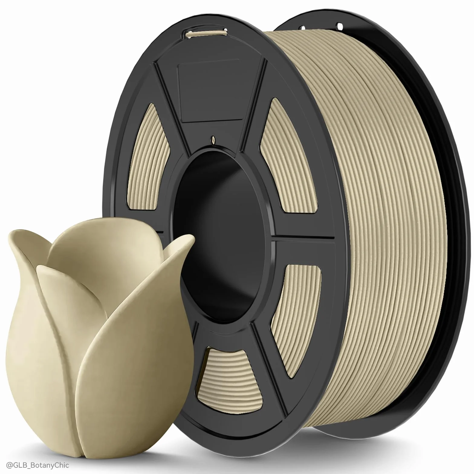 TECBEARS Matowy filament PLA, 1 kg, beżowy, piękne matowe wykończenie, dokładność pomiaru +/- 0,02 mm, do większości drukarek 3D FDM, matowy PLA, szpula 1 kg (330 m)