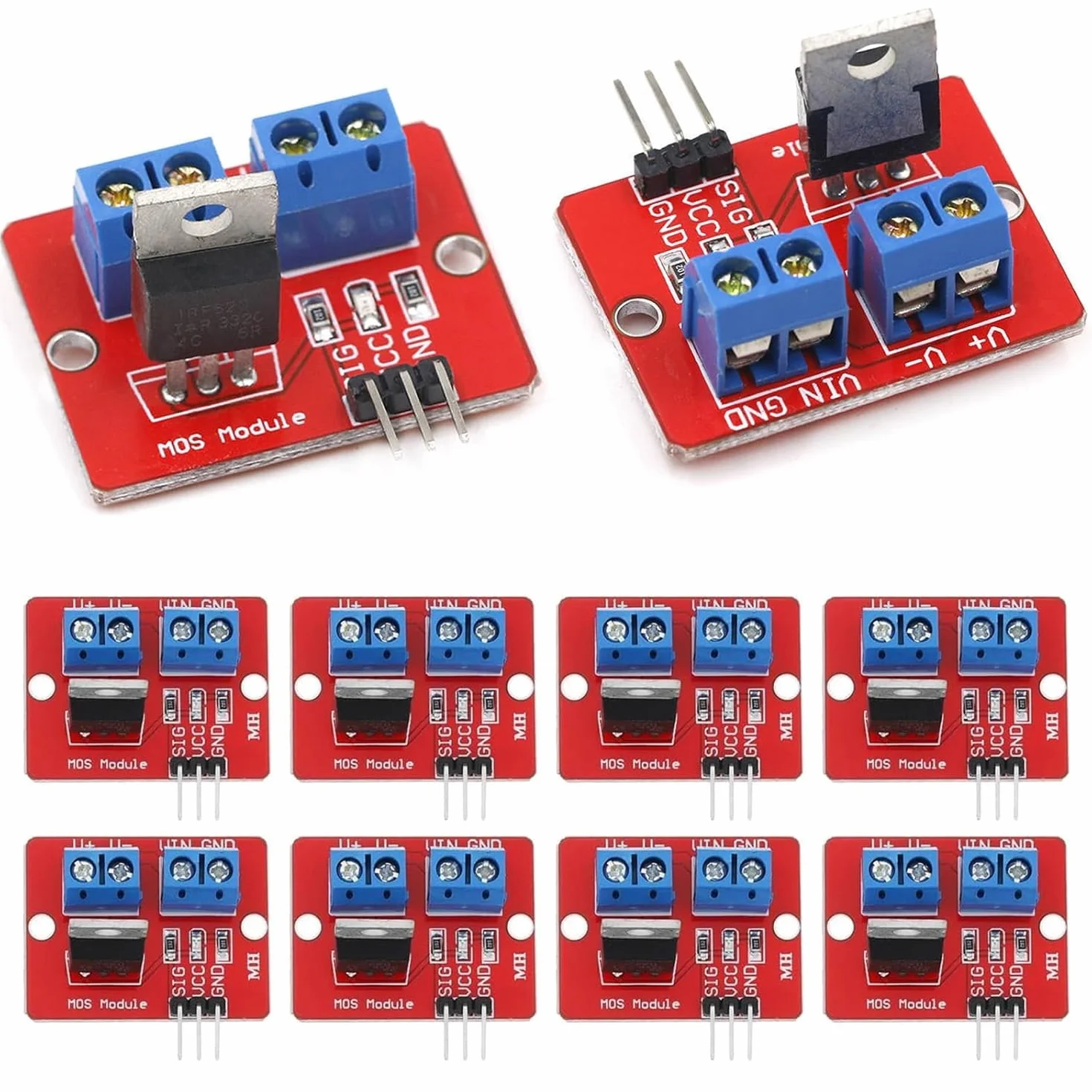 GERUI 10 sztuk MOSFET Driver Module 0-24 V 3,3 V / 5 V MOSFET Button Mos - rurka z efektem polowym Single Chip -PWM moduł napędu do Arduino MCU ARM
