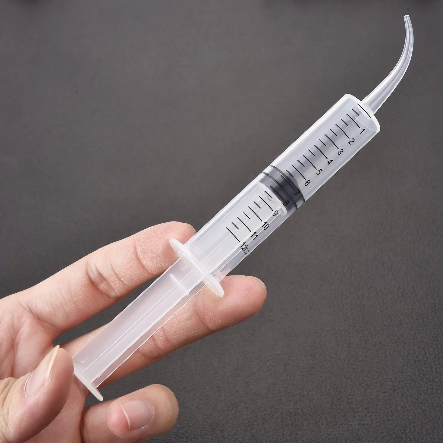 Gebildet 10 Szt. Strzykawka Dentystyczna O Pojemności 12ml Z Zakrzywioną Końcówką Jednorazowa, Stopniowana Strzykawka Do Irygacji Zębów Do Pielęgnacji Jamy Ustnej, Usuwania Kamieni Migdałków