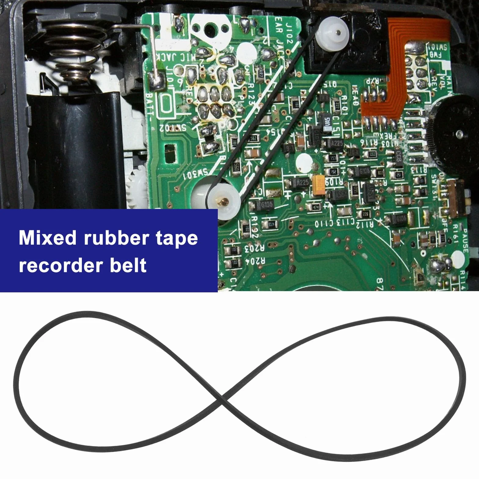 Gumowy pasek do rejestratora 35-190 mm Mix kwadratowa taśma kasetowa maszyna naprawa Walkman Repeater DVD