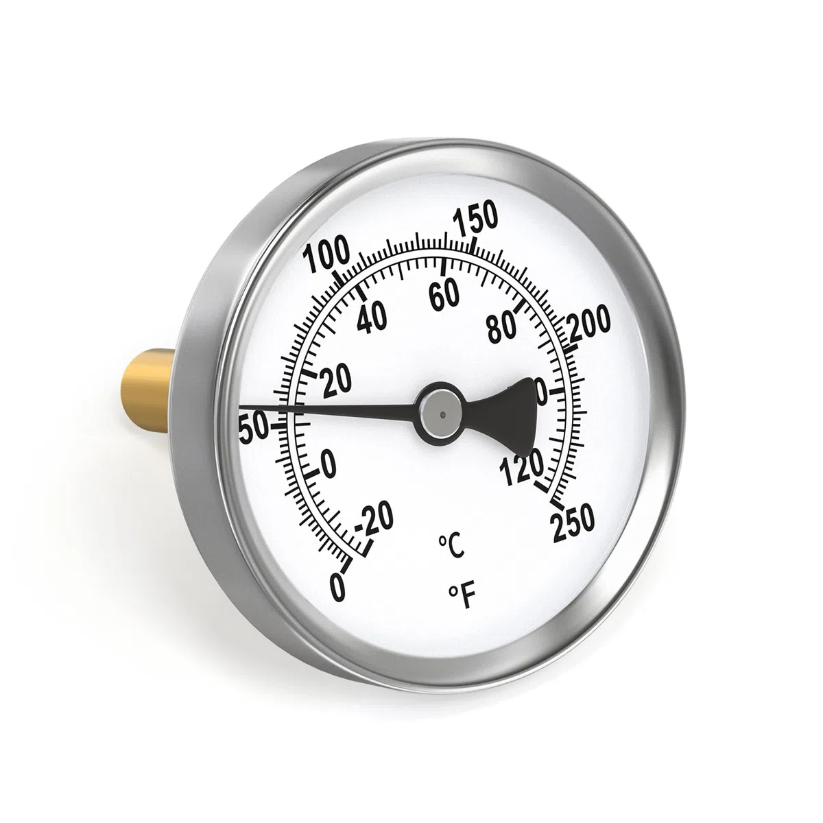 MEANLIN MEASURE Termometr bimetalowy 1/2" BSP do gorącej wody, kotła i rur, tarcza 2-1/2", bezołowiowy chwyt mosiężny 2-1/4", zakres temperatur -20~120℃/0~250℉, dokładność 2%, uchwyt środkowy tylny