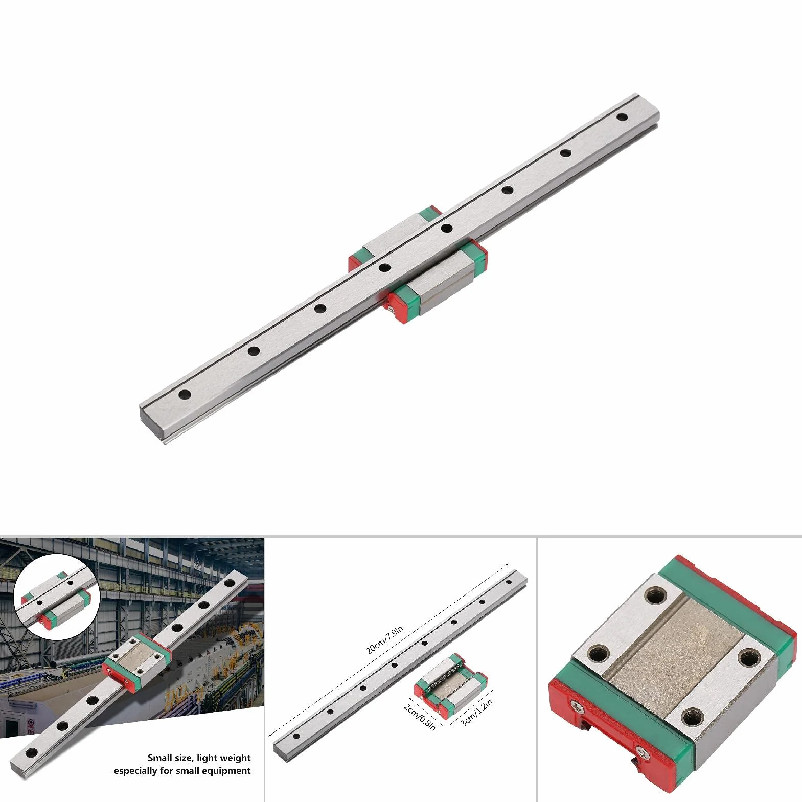 LML12B miniaturowa prowadnica liniowa szerokość 12 mm + blok ślizgowy (200 mm)