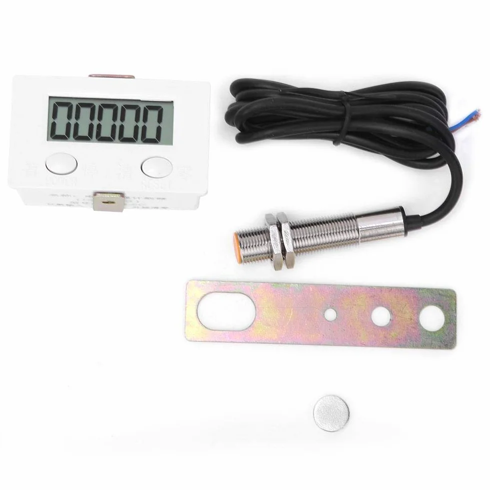 Licznik indukcyjny BEM-5C z metalowym przełącznikiem, 5-cyfrowy wyświetlacz LCD, czujnik 12φ