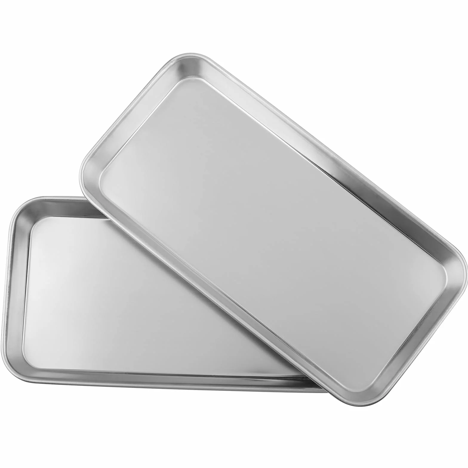 Taca na instrumenty, 10 sztuk, 22,5 x 11,7 x 2 cm, ma?a taca laboratoryjna, prostok?tna taca ze stali nierdzewnej, przydatne narz?dzia, do zastosowania w laboratoriach, szpitalach, kolor