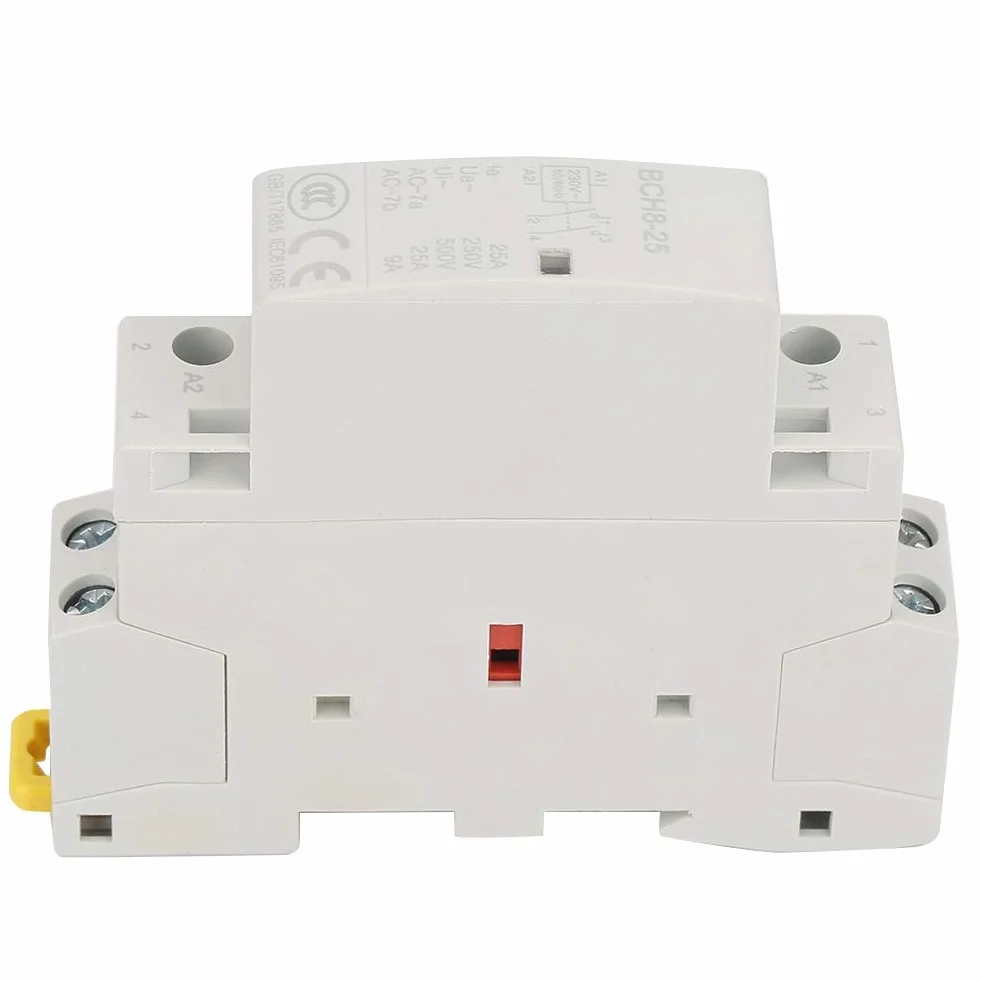 Stycznik prądu zmiennego, 2P 2NO Normalnie otwarty Stycznik prądu zmiennego na szynę DIN dla 25A 220V/230V 50/60HZ do zastosowań domowych