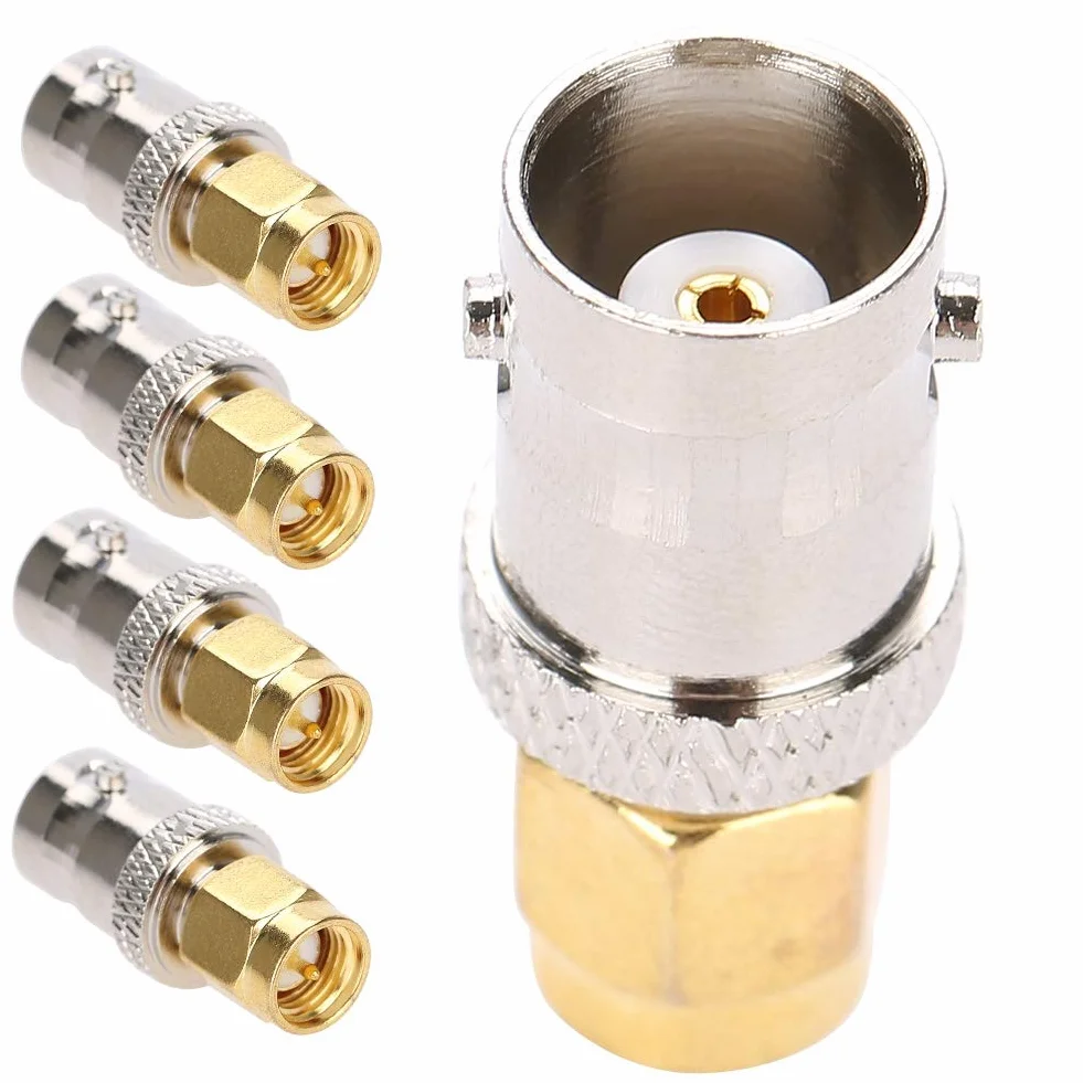 Sma Męski na Bnc żeński Bnc Sma Adapter Rf Mosiądz 5 Sztuk Całkowicie Miedziany Adapter Częstotliwości Radiowej Sma Bnc Adapter Rf Sma Męski Wtyk na Bnc żeńskie Gniazdo