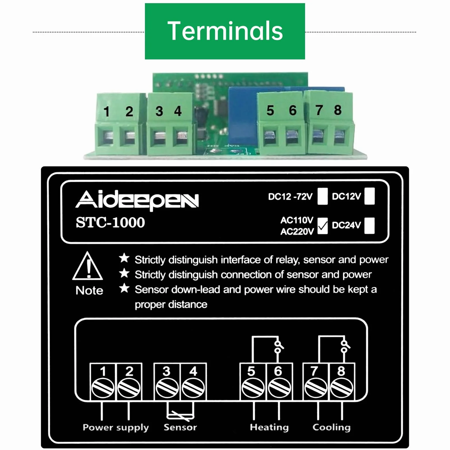 Regulator temperatury AC 110V-220V, uniwersalny termostat cyfrowy STC-1000 z czujnikiem temperatury, wyświetlaczem Celsjusza i Fahrenheita, ciepło/chłodzenie