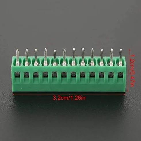 10 szt./zestaw 12 pinów 2,54 mm skok PCB śruba złącze blokowe stabilne zielone PCB uniwersalna śruba
