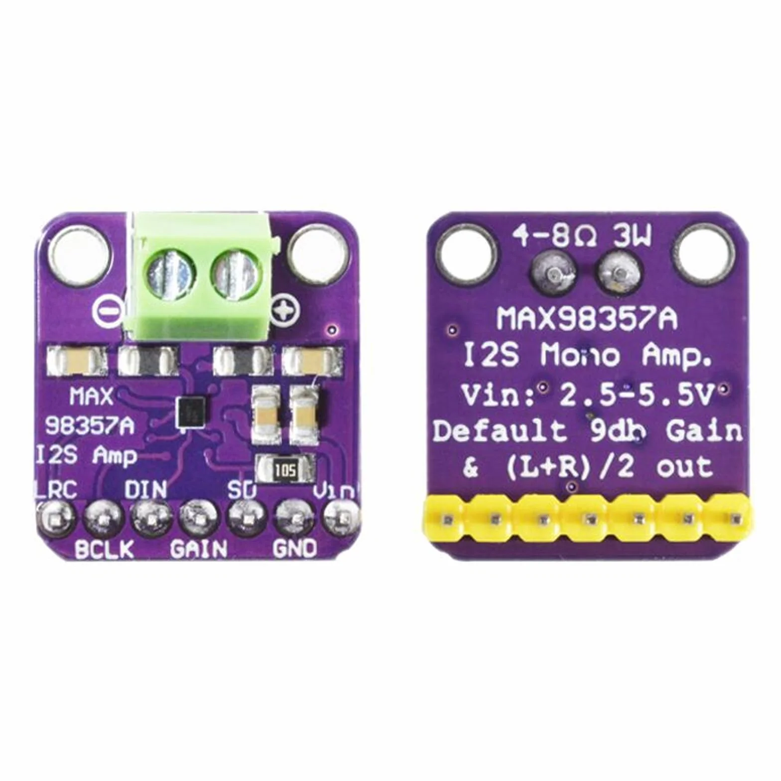 2 sztuki MAX98357A I2S wzmacniacz mono klasy D, bezfiltrowy moduł Breakout, moduł dekodera DAC o szerokim zakresie zastosowania, 20 szt. 30 cm kabel Dupont