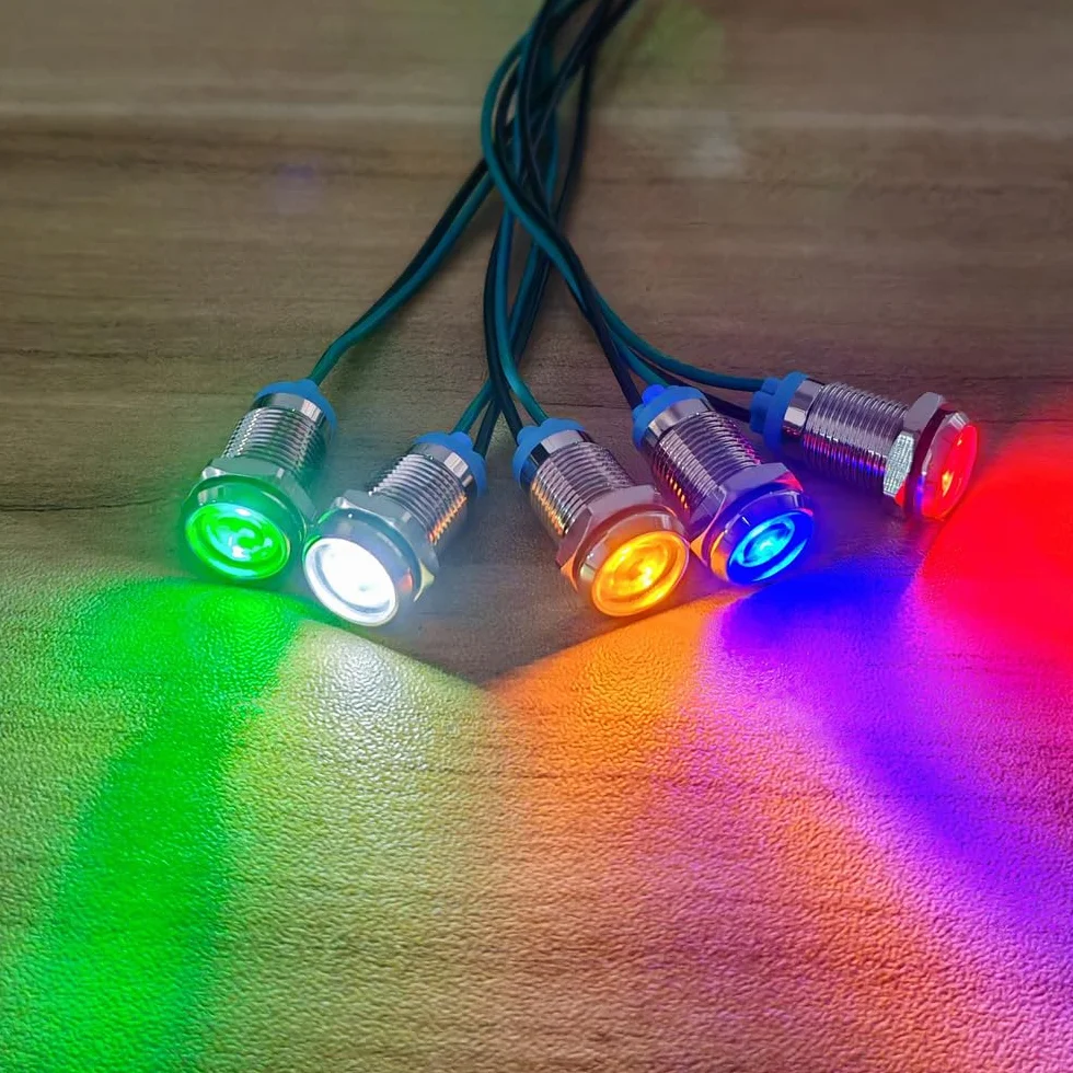 Gebildet 5sztuk 10mm Energooszczędna Dioda LED Wskaźnik Świetlny 3V-9VDC Wodoodporna Lampka Sygnalizacyjna Czerwona
