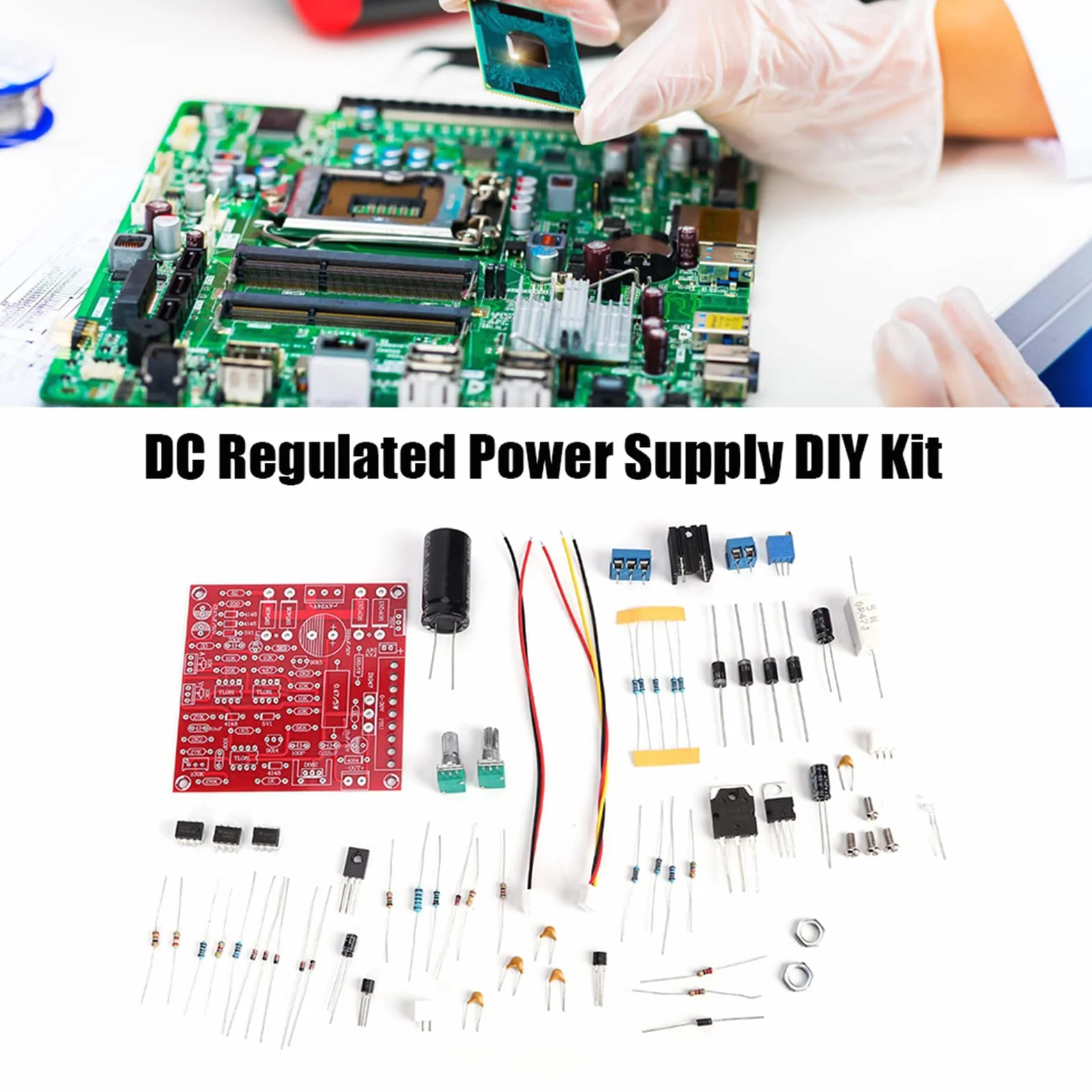 Zasilacz Regulowany Prądem Stałym Zestaw Do Samodzielnego Montażu Części Modułu 0-30V 2Ma-3A Stabilizowany Bezstopniowo Regulowany Zestaw Elektroniki Do Samodzielnego Montażu