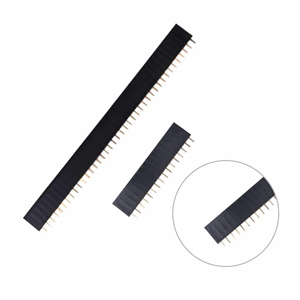GTIWUNG 128 sztuk 2,54 mm prosta płytka jednorzędowa żeńska listwa zasilająca listwa zasilająca listwa zasilająca Pin Header Connectors (4/6/8/10pinów każdorazowo 22 sztuki + 12/16/20/40 pinów po 10