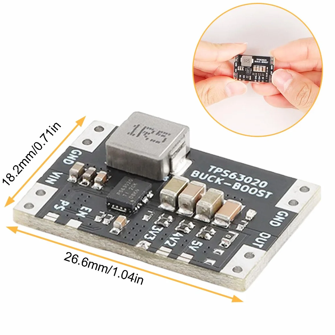 2 sztuki Xl63020 3,3 V DC DC Napięcie Boost Buck Converter Power Moduł Lithium Battery Usb Tps63020 Mcu Power Voltage Stabilization Moduł Low Ripple z kablem 26awg czerwony i czarny