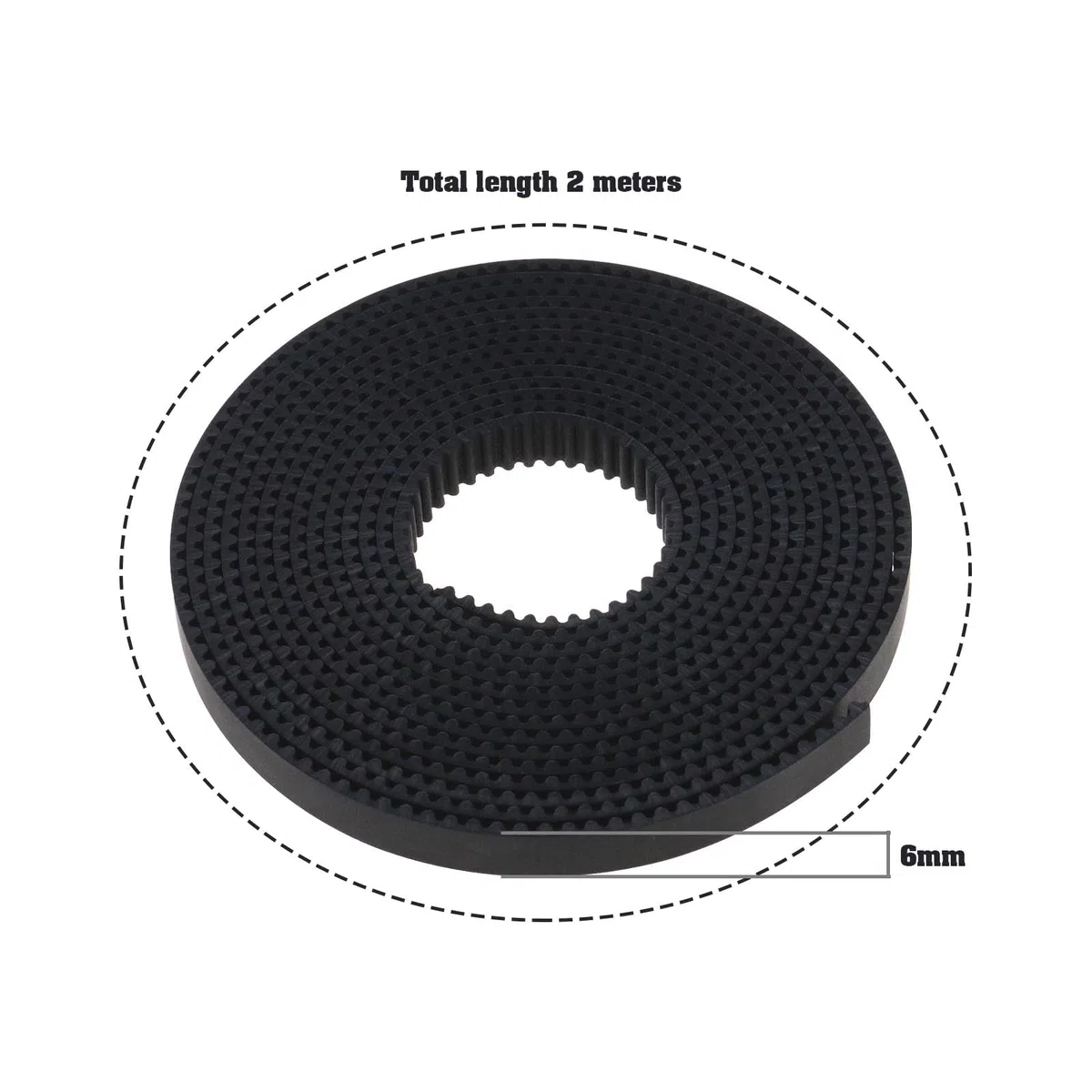 SG Store Otwarty pasek rozrządu 2GT 2 metry kompatybilny z drukarką 3 Ender 3 / Ender 3 V2 / Ender 3 Pro/Ender serii 5 skok 2 mm szerokość 6 mm z 4 mosiężnymi tulejami