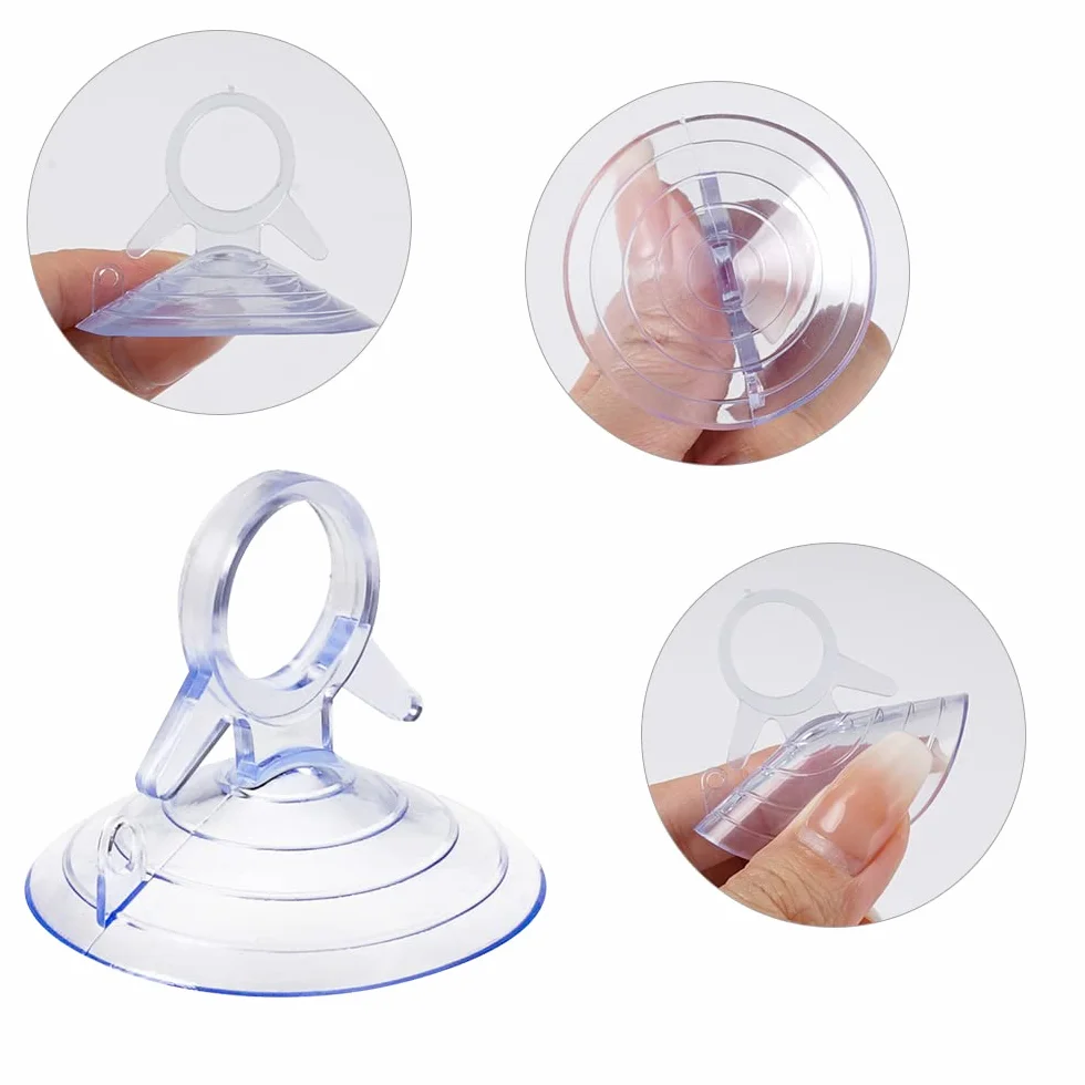 Przyssawki samochodowe 45 mm z gwintem PVC czarne i przezroczyste 60 sztuk