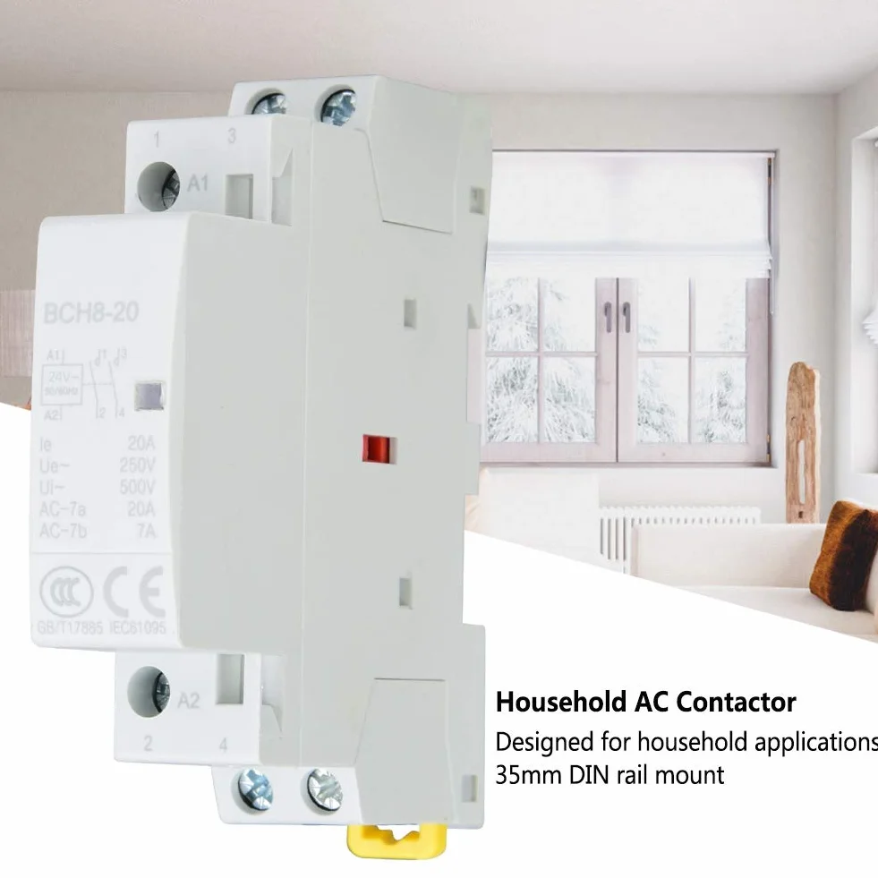 20 A 50/60 Hz AC stycznik, 2P 1S + 1Ö 35 mm DIN montaż szynowy gospodarstwo domowe stycznik AC (220 V/230 V)