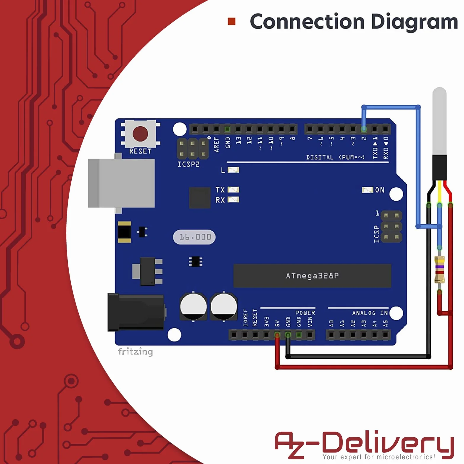 AZDelivery 5 x 1M kabel DS18B20 cyfrowy czujnik temperatury ze stali nierdzewnej sonda temperatury, wodoodporny kompatybilny z Arduino i Raspberry Pi w tym e-book!