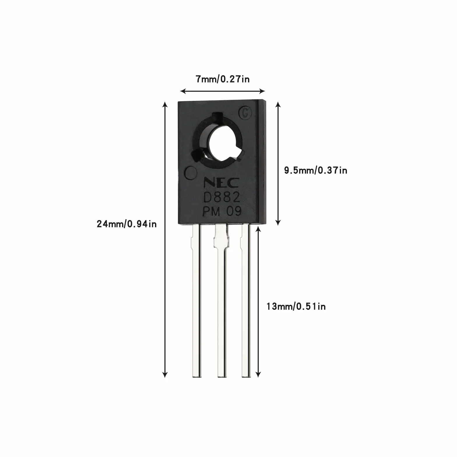 10 szt. tranzystora NPN silikonowy moc ogólnego przeznaczenia 3-pinowy tranzystor NEC TO-126 produkty półprzewodnikowe 2SD882 40 V 3 A 1,0 W do radia audio