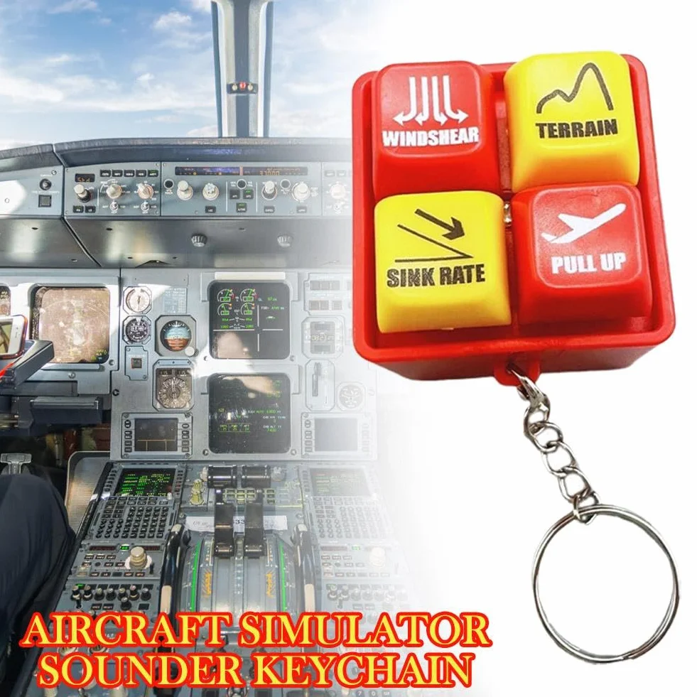 Pilot i załoga alert brelok EGPWS Symulator dźwięku ostrzegawczego, przycisk bezpieczeństwa w kokpicie lotniczym, alarm awaryjny Keycainsh