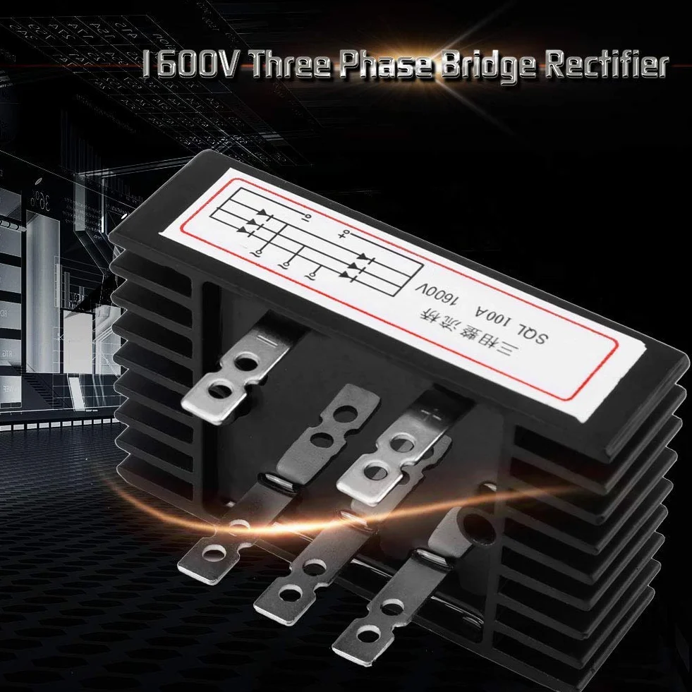 Mostek Prostowniczy, SQL100A 3-fazowy Prostownik, 3-fazowy Prostownik Mostkowy 1600 V Trójfazowy Diodowy Mostek Prostowniczy Prostownik AC na DC Zapasowy Adapter Diody