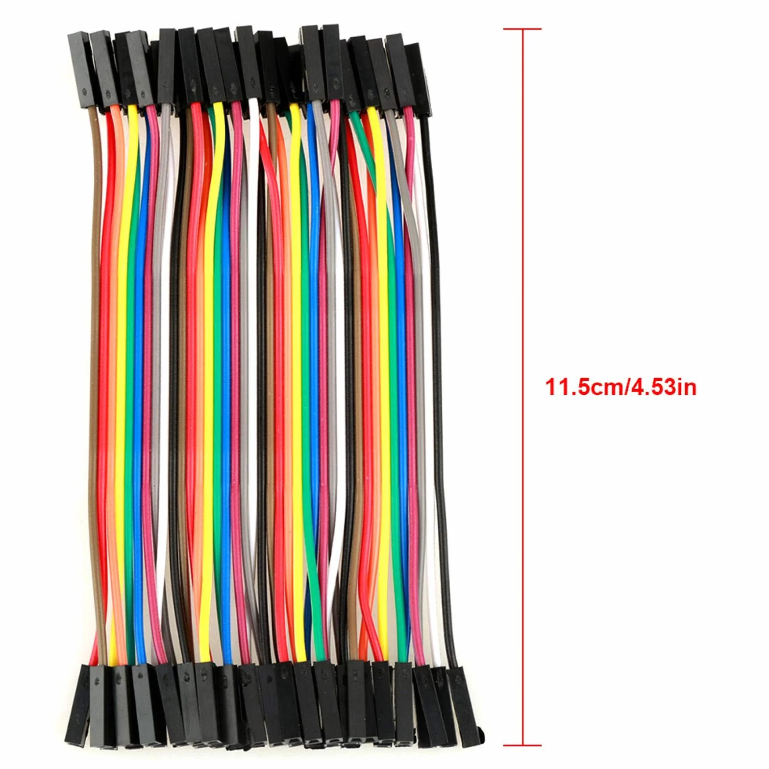 Kabel elektroniczny Akozon 5 sztuk kolorowe 10cm kable Dupont Breadboard zestaw przewodów zworek 40pin kobieta żeńska do kabli Arduino