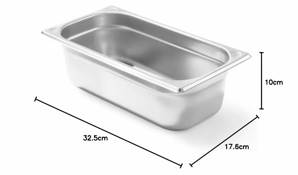 HENDI Pojemnik GN1/3 ze stali nierdzewnej 4L 325x176x100mm odporny na temperaturę -40°C do 250°C