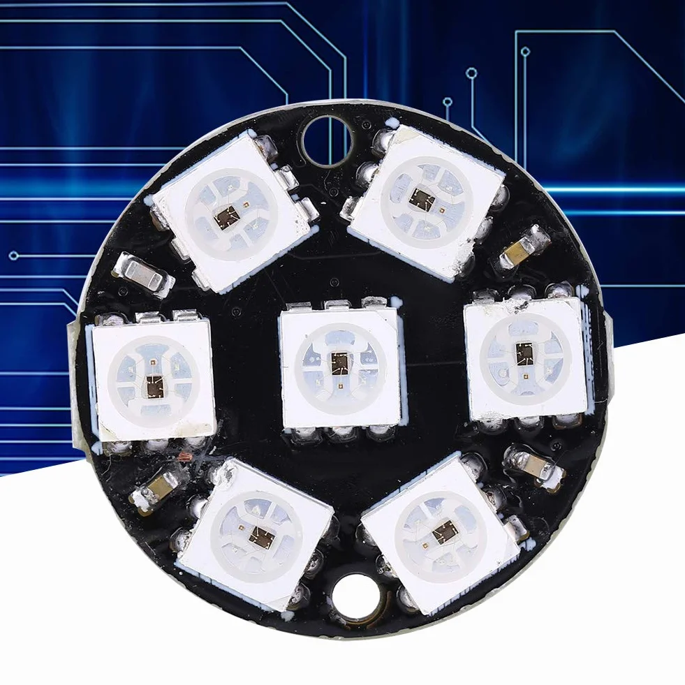 Sterownik LED WS2812 5050 RGB 7bit CJMCU Okrągłe Wbudowane Światło Kolorowe 10 Sztuk