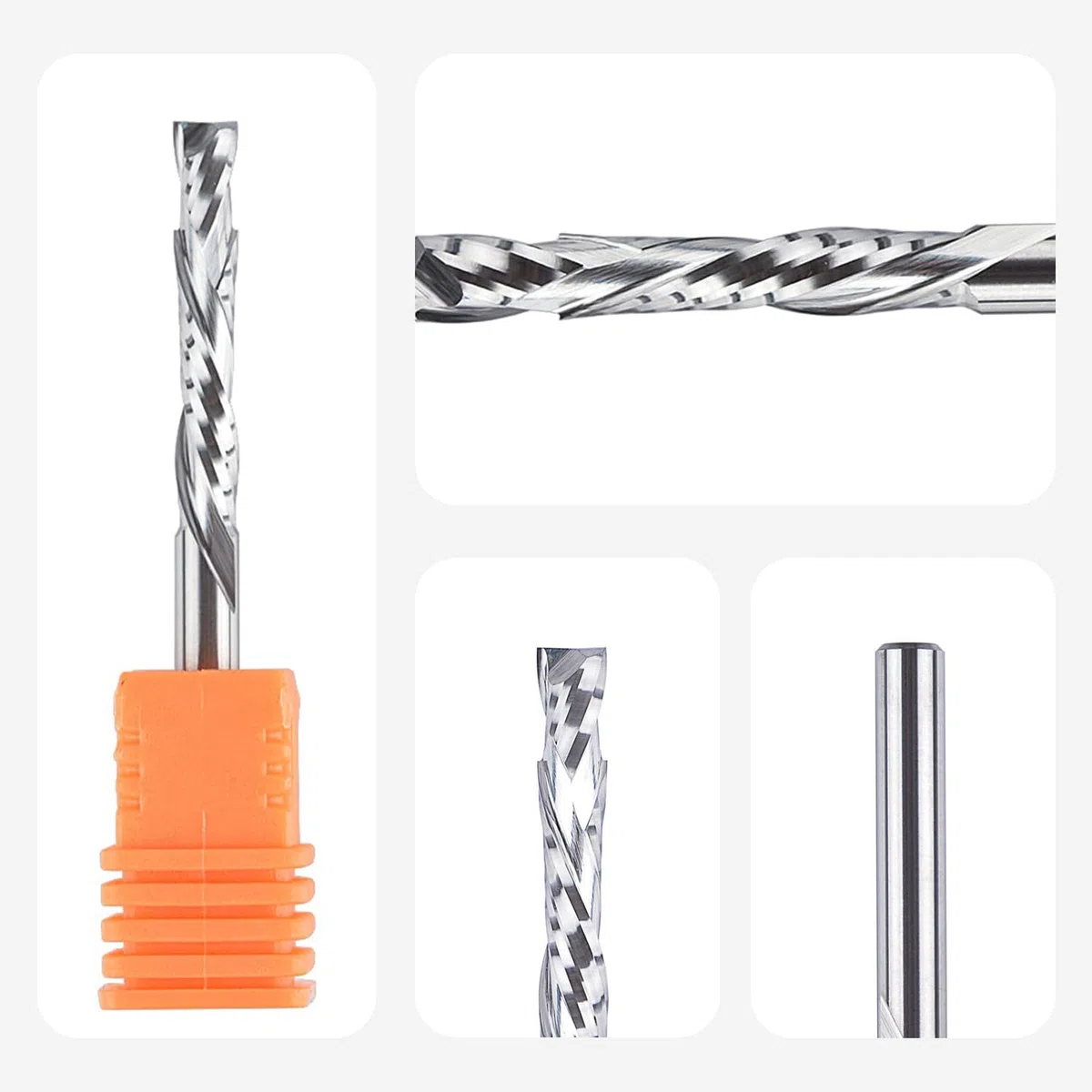SpeTool Bit kompresyjny w górę w dół, trzpień 4 mm x 25 mm, cięcie spiralne frezy HRC55 z węglika spiekanego CNC, do rzeźbienia w drewnie, grawerowania, szlifowania, frezy do frezarek
