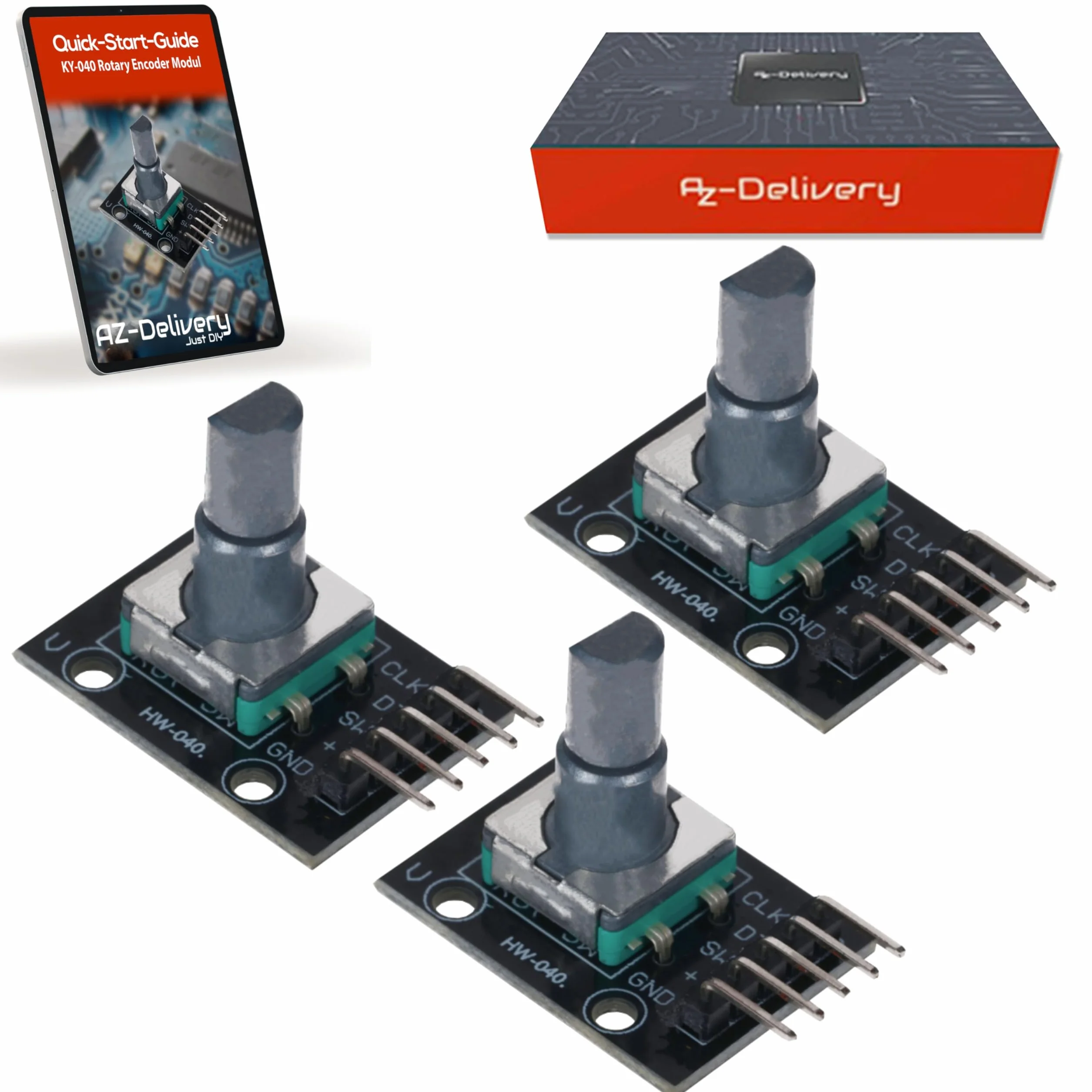 AZDelivery KY-040 Rotary Encoder Moduł kompatybilny z Arduino Raspberry Pi