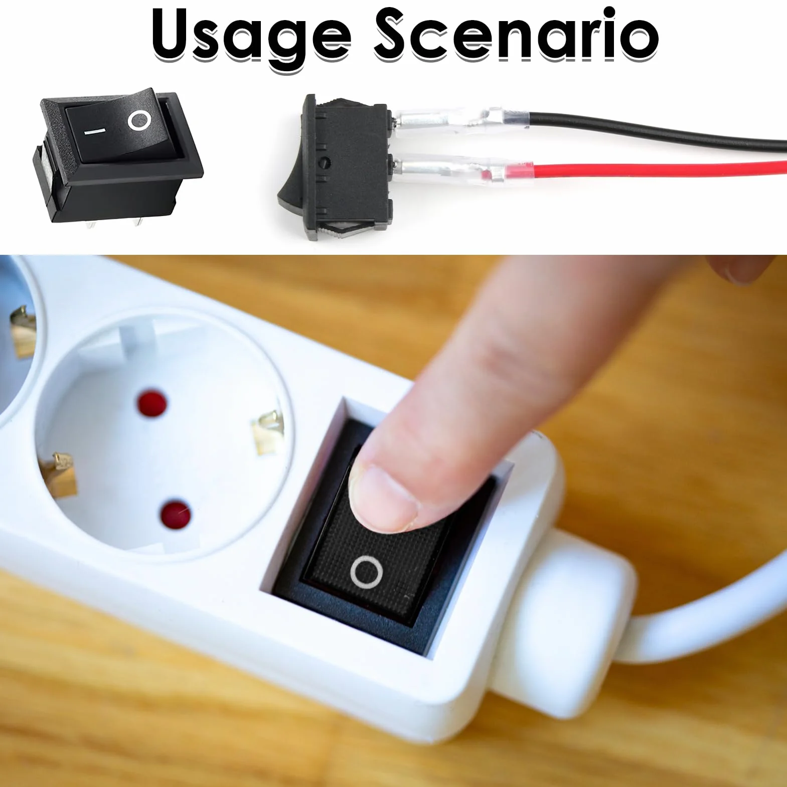 Mini przełącznik kołyskowy T85 z zaworem jednokierunkowym, przełącznik KCD1-101, 2-biegunowy SPST ON/OFF, obciążenie do 10 A/125 V i 6 A/250 V, zestawy kabli, do samochodów, łodzi i urządzeń