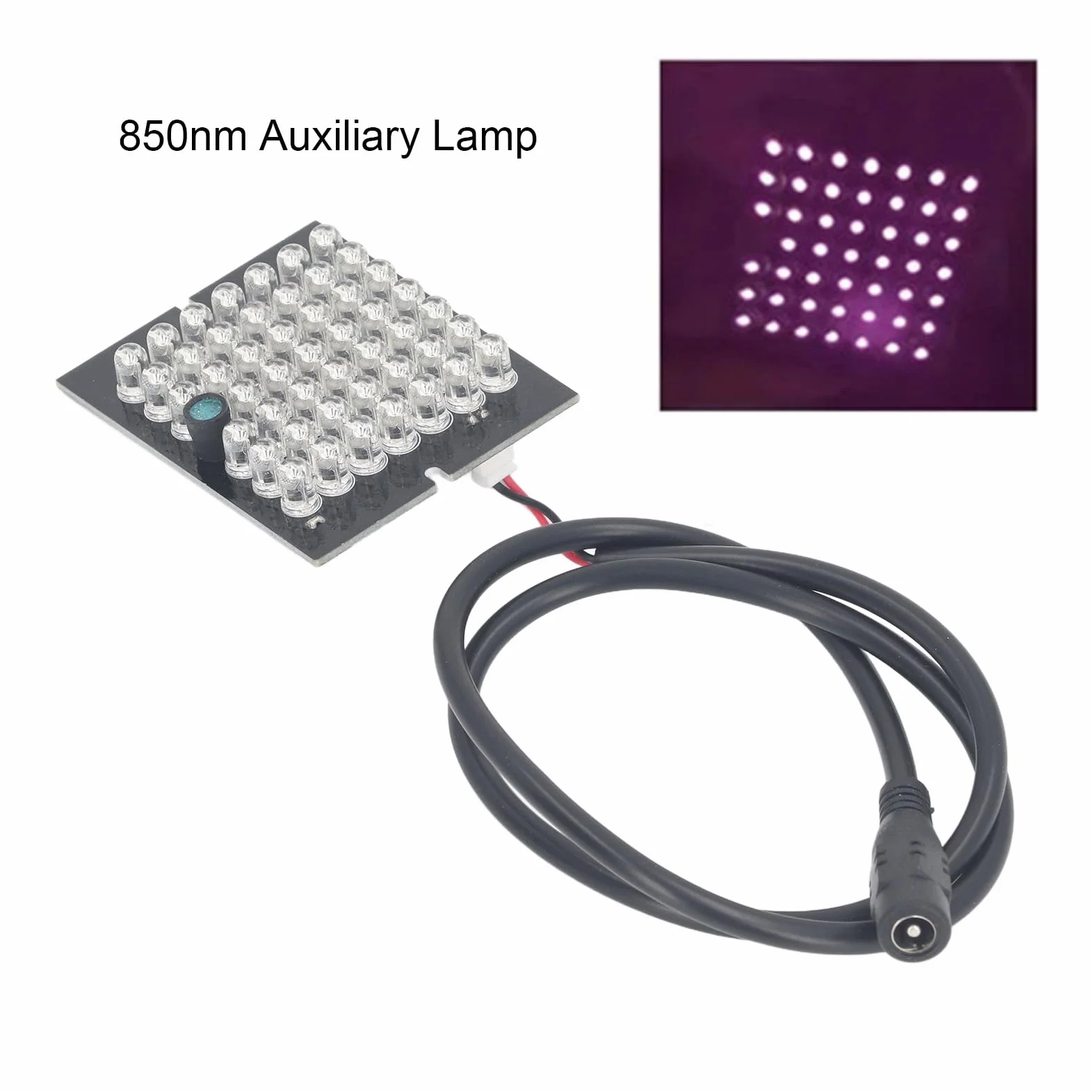 Lampa IR Oświetlacz Podczerwień 850nm 48 Koralików LED DC12V Noktowizyjna do Wnętrz i na Zewnątrz