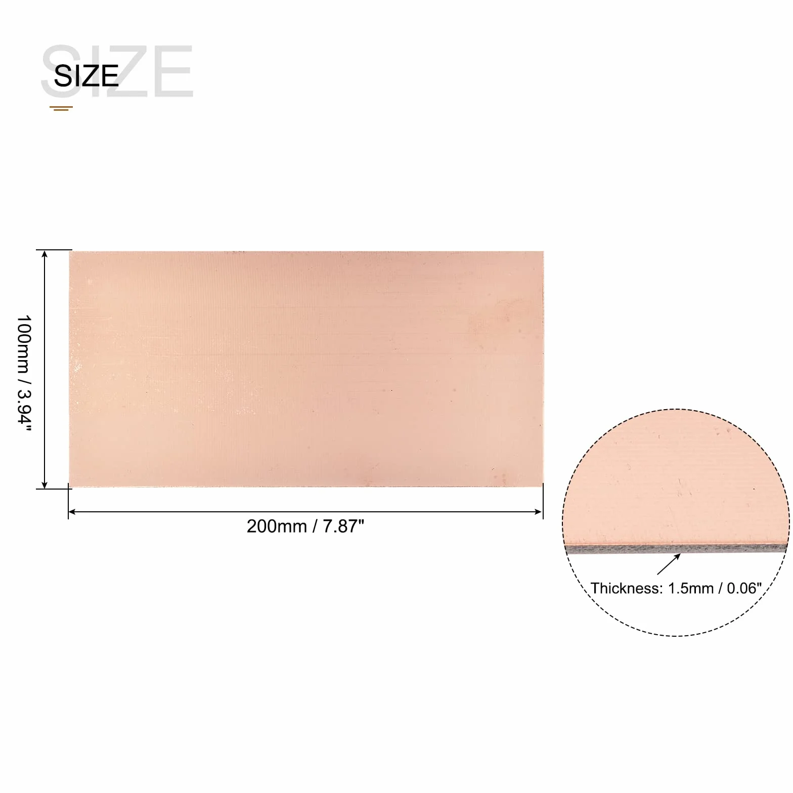FR4 PCB miedziana laminat 200x100x1,5 mm jednostronna 5 sztuk