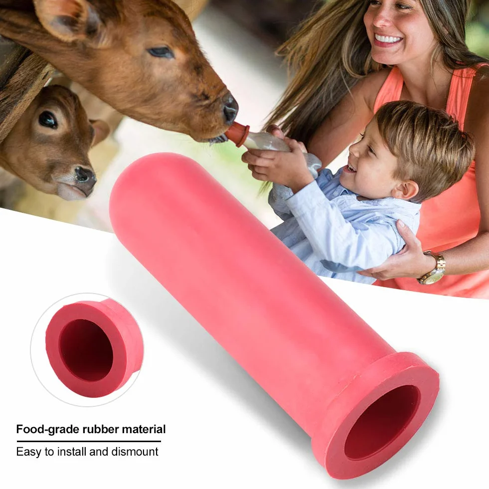 5PCS Farm Animal Feeding Milk Nippel, 10 cm lange Gummimilch-Trinknippel für Little Cot Calf Livestock