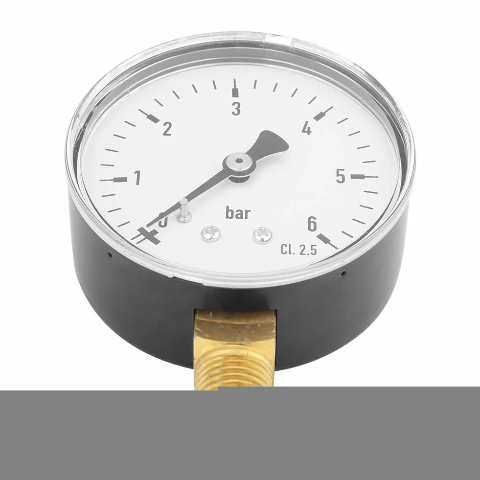 Air Pressure Hydraulic 1/4 NPT 0-6 Bar Dial Meter Water Air Instrument