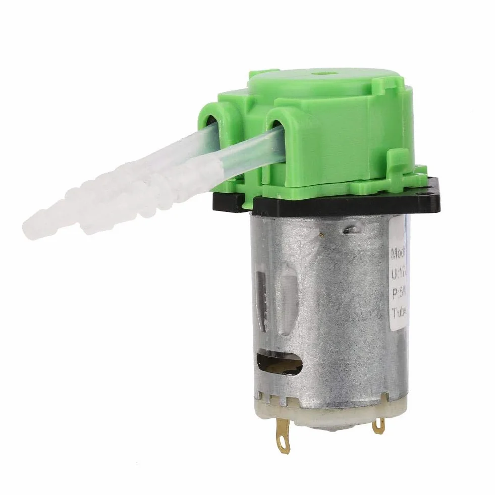 Perystaltyczne pompy dozujące, Keenso DC 12 V, 3 x 5 mm, głowica perystaltyczna chemiczna płynna woda, automatyczna miniaturowa pompa wodna do akwarium, analityczna, laboratorium chemiczne (zielona)