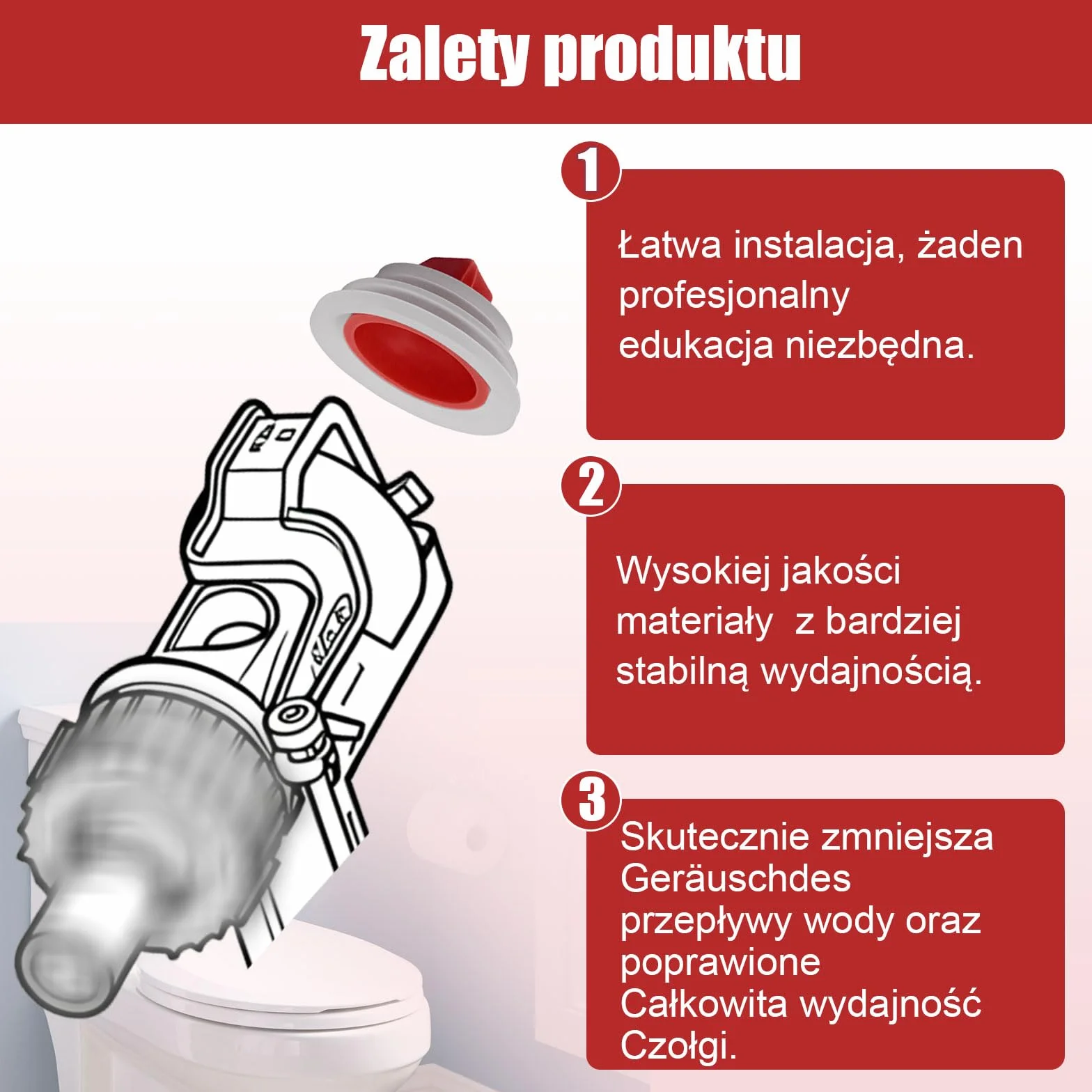 Membrana uszczelniająca do zaworu napełniającego WC TECE 3 sztuki