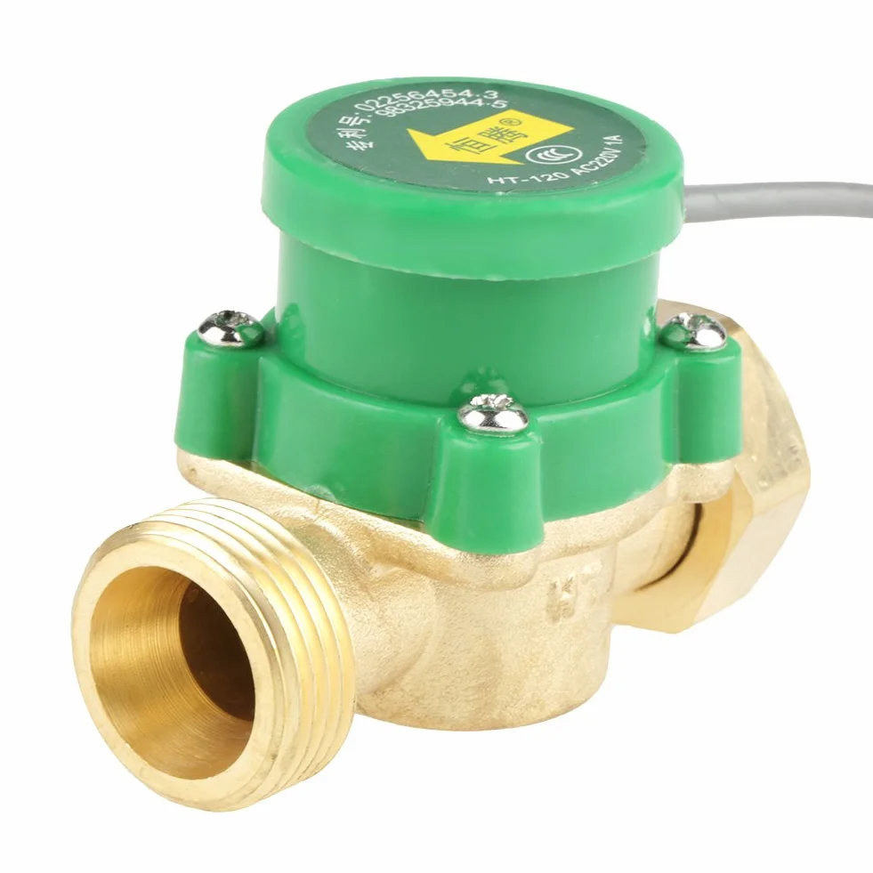 1 szt. HT-120 AC220V 1A G3/4"-3/4" Przełącznik czujnika przepływu pompy wodnej do zwiększania ciśnienia wody i obiegu ciepłej wody