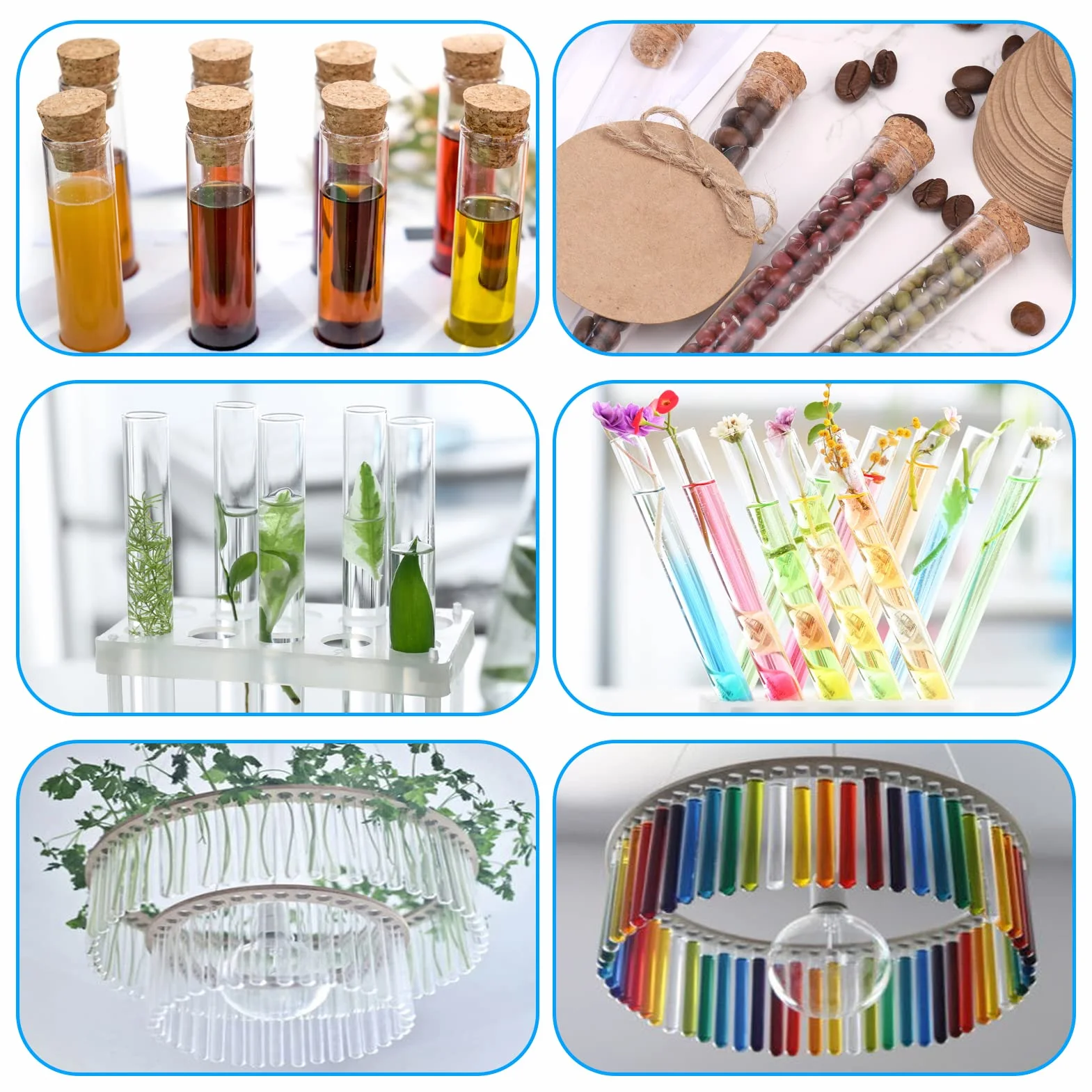 Plastikowe probówki z korkiem 20 ml Zestaw 25 szt. z etykietami i lejkiem