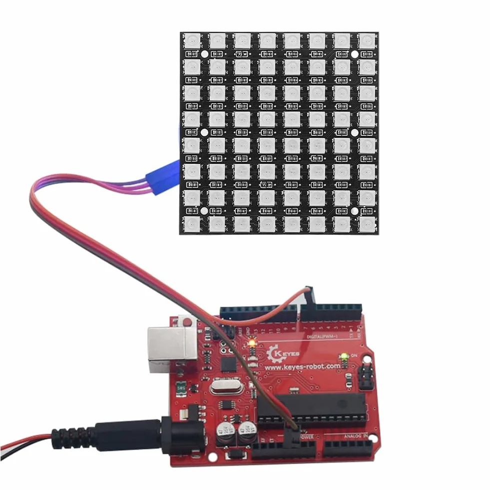 Panel matrycowy LED WS2812 5050 RGB DC 5V CJMCU-8x8 moduł sterownik Raspberry Pi Arduino 4 szt.