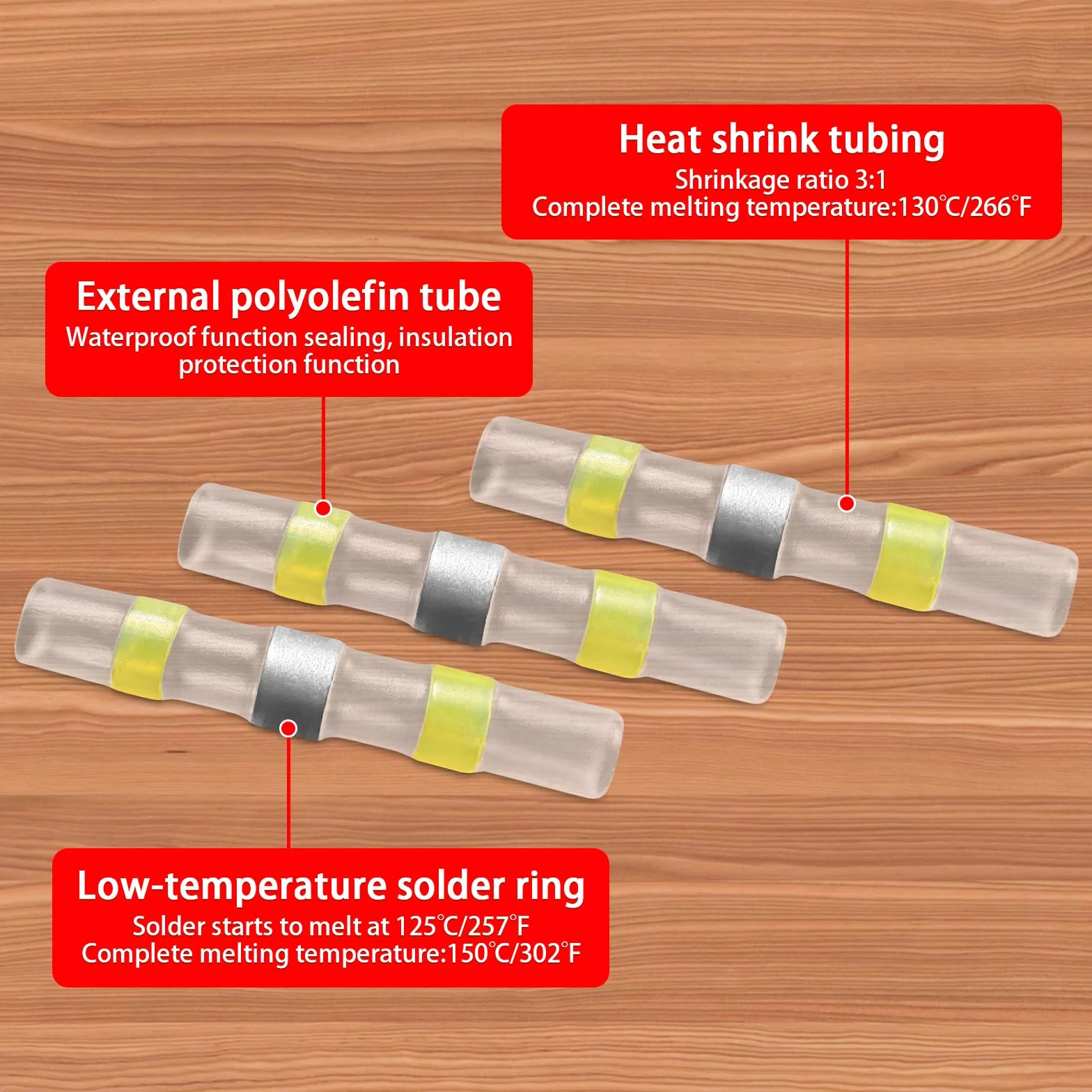 Łączniki lutownicze, termokurczliwe, wodoodporne, 4 rodzaje złączy zaciskowych, wodoszczelne, 10-26 AWG, łączniki kablowe, wodoodporne, łączniki stykowe do motoryzacji i przemysłu