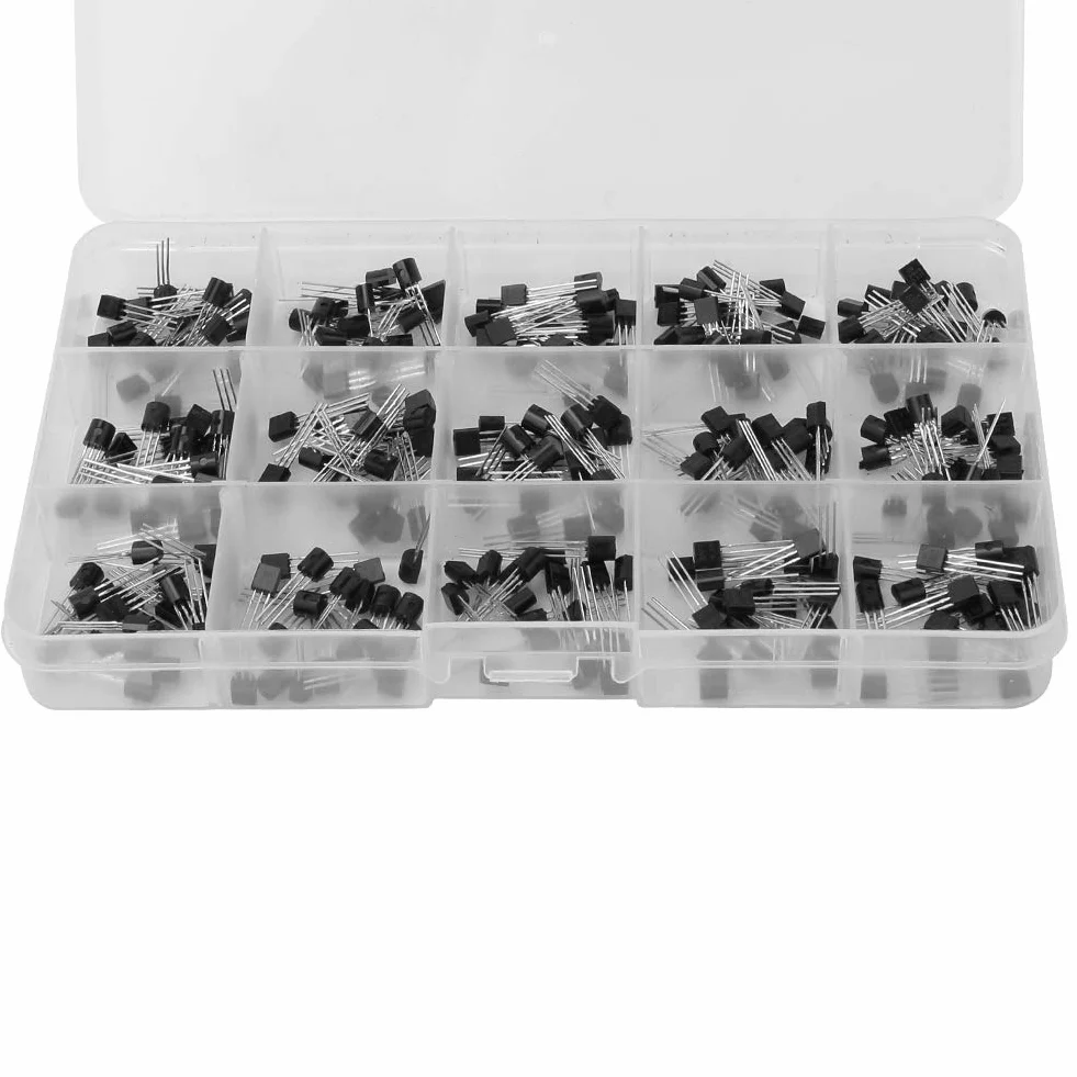 Asortyment S9012 S9013 S9014 S8050 S8550 2n3904 2n3906 Bc327 Bc337 Tl431 Mpsa42 Mpsa92 A1015 C1815 13001 zestaw Asortyment Transportu Systemy urządzeń półprzewodnikowych