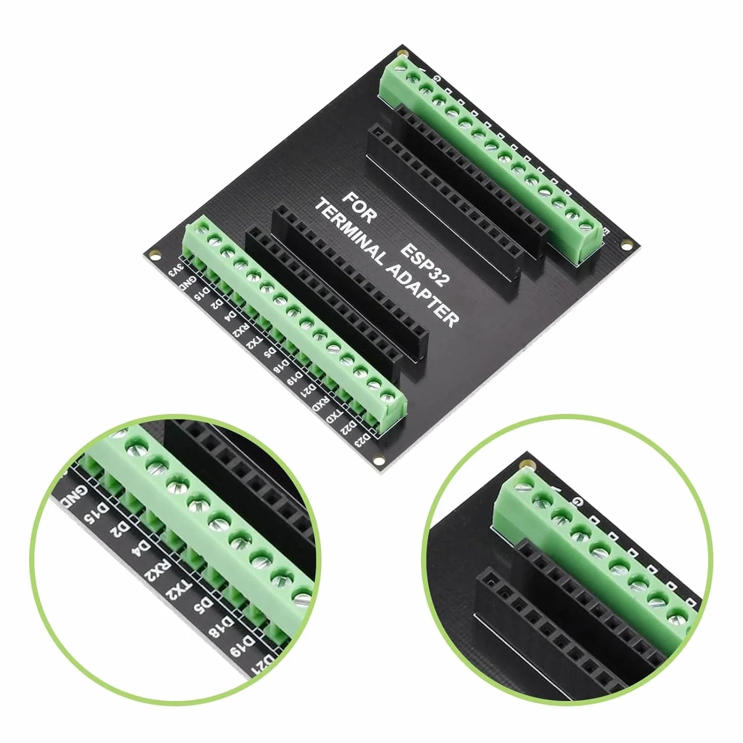 2 sztuki ESP32 Breakout Board do 30PIN, ESP32 deska rozwojowa 2,4 GHz Dual Core WLAN WiFi + Bluetooth 2 w 1 mikrokontroler ESP-WROOM-32 chip do Arduino